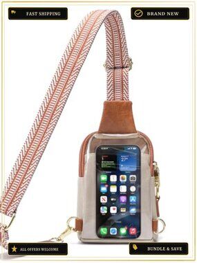 Touchscreen Crossbody Phone Purse, Small Sling Bag, RFID Blocking, Faux Leather